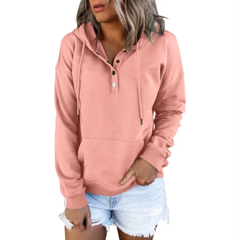 Sweat à capuche ample et décontracté à manches longues pour femmes