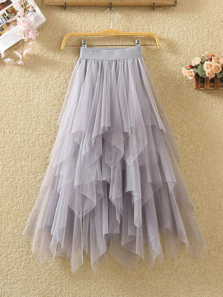 Jupe Femme en Tulle Plissé – Coupe Aérienne