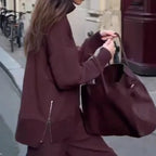 Ensemble 2 pièces sweat-shirt ample et décontracté et pantalon large pour femmes