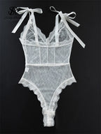 Body transparent érotique en dentelle pour femmes