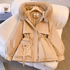Manteau d'hiver rembourrée à capuche pour femmes