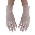 Gants blancs en cristal de tulle doux pour femmes