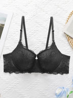 Soutien-gorge avec ruban de dentelle noire pour femmes