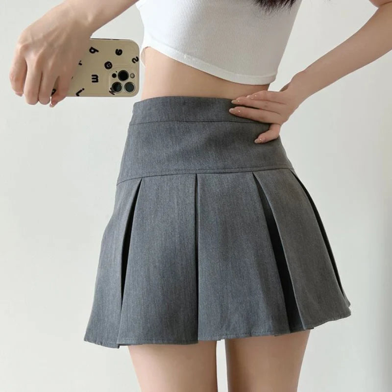 jupe plissée taille haute pour femmes