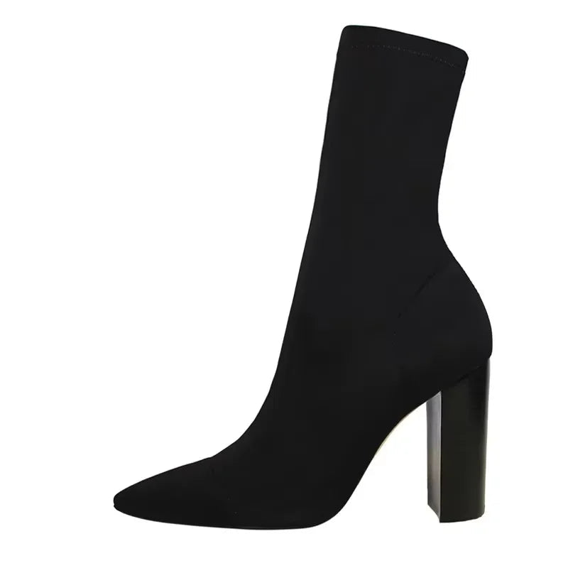 Bottine à talons hauts carrés pour femmes