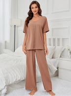Ensemble de vêtements de nuit  amples à manches courtes pour femmes
