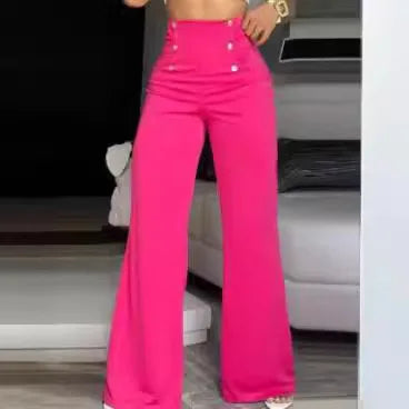 Pantalon évasé croisé coupe slim pour femmes