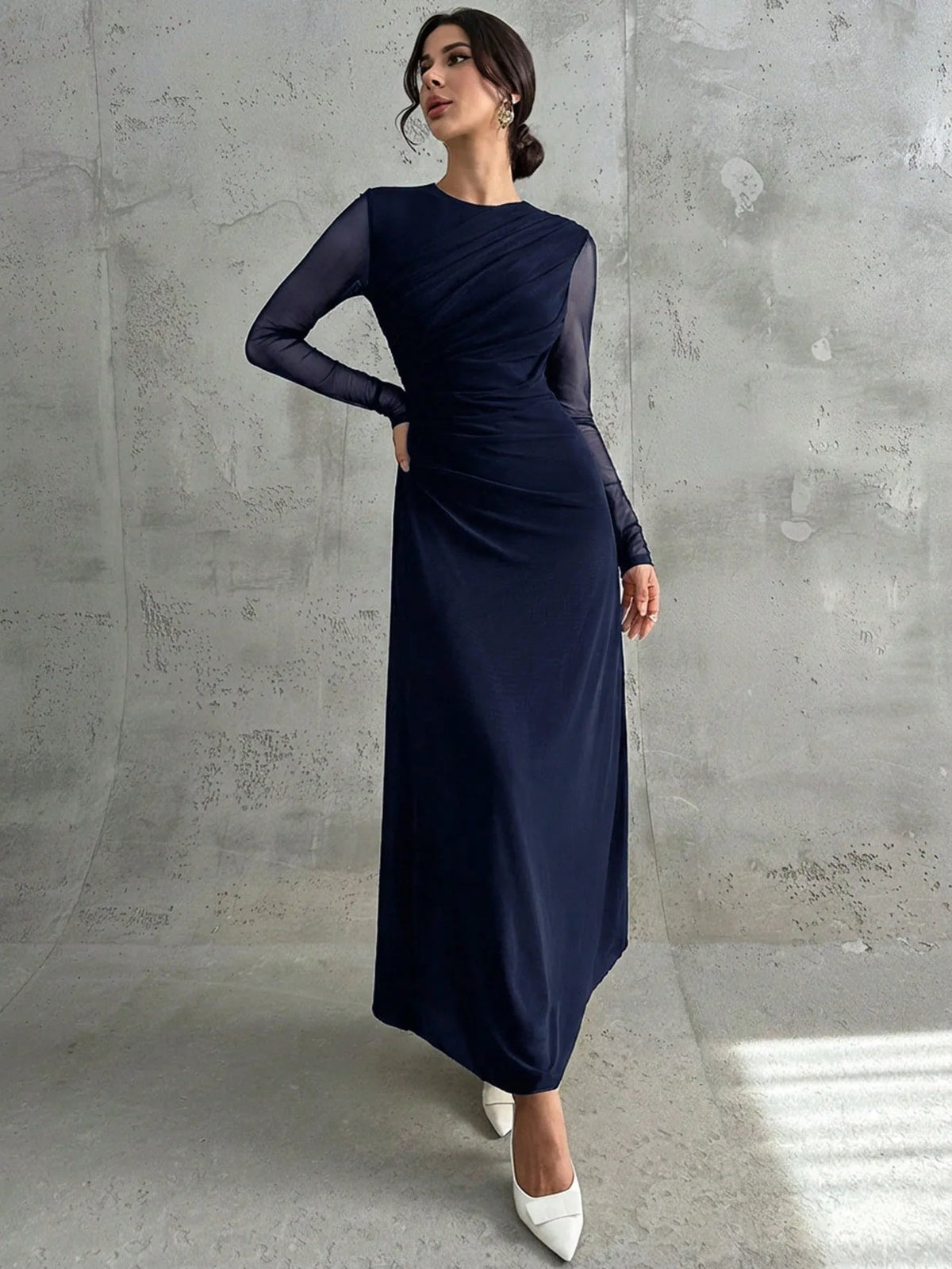 Robe en Maille Femme – Manches Longues et Ceinture
