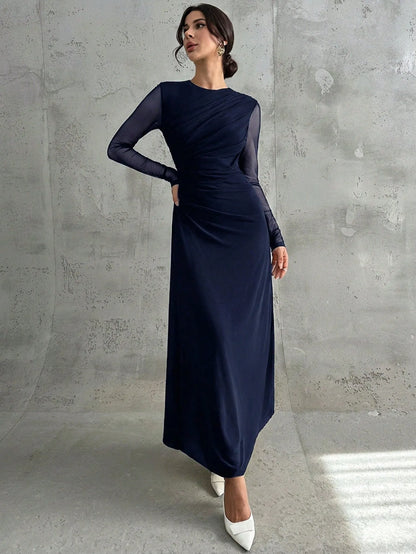 Robe en Maille Femme – Manches Longues et Ceinture