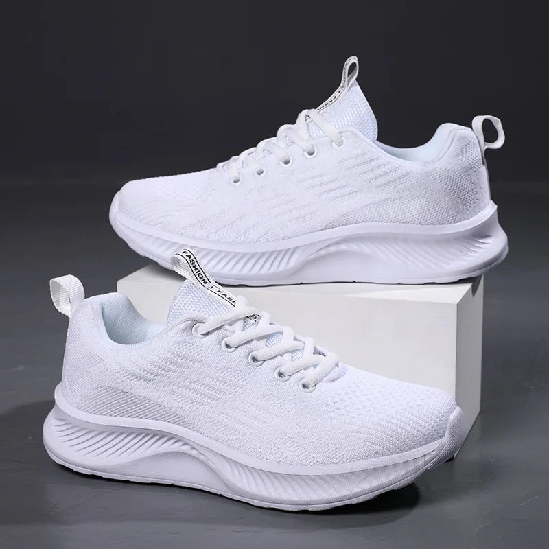 Baskets en tissu respirant à lacets pour femmes
