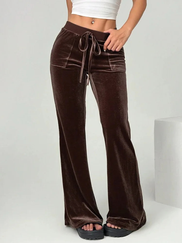 Pantalon évasé taille haute pour femmes
