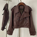 Blousons bomber en similicuir pour femmes