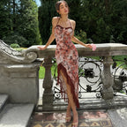 Robe longue élégante à imprimé floral pour femmes