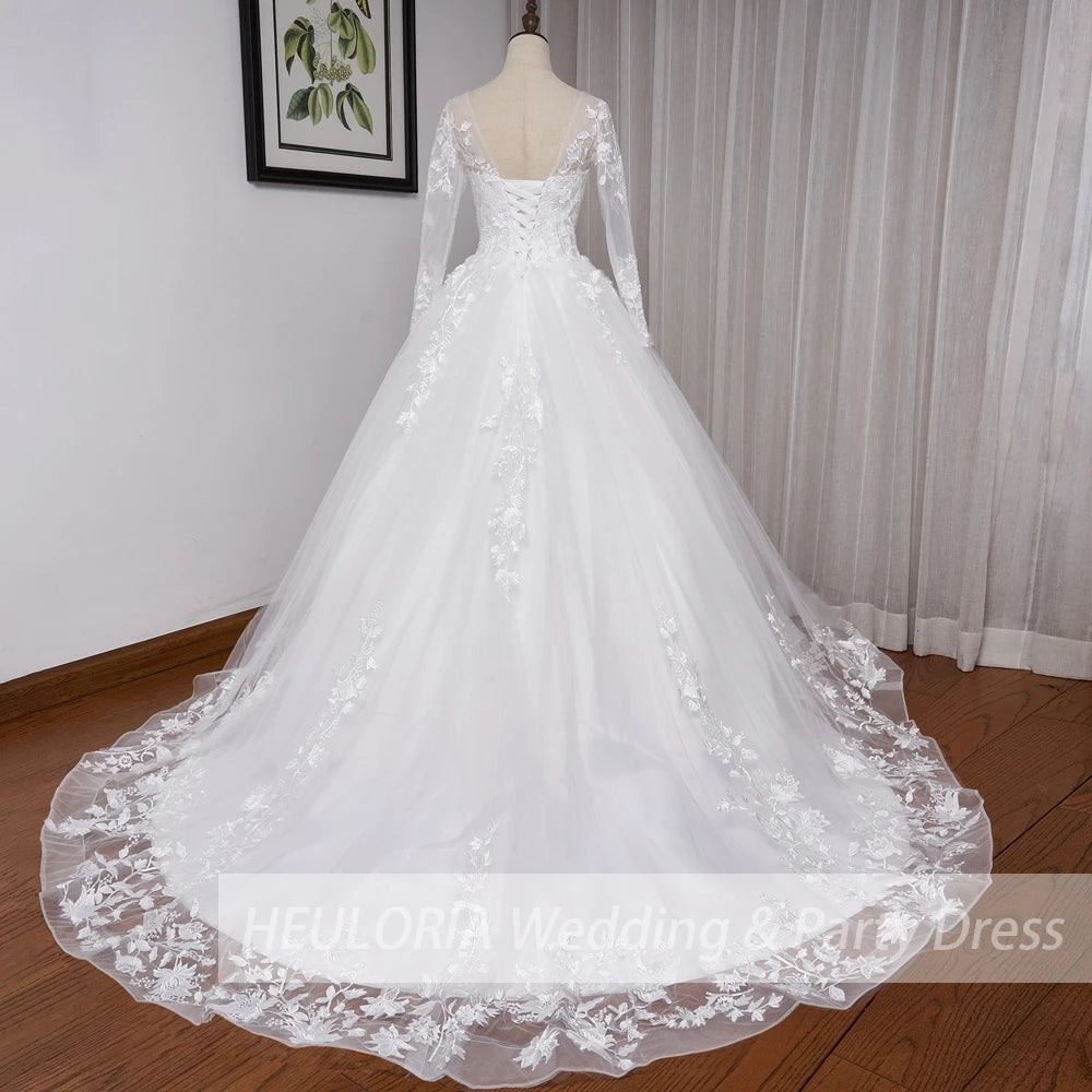Robe de mariée princesse à manches longues pour femmes