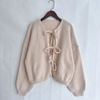 Cardigan avec nœud papillon sur le devant pour femmes