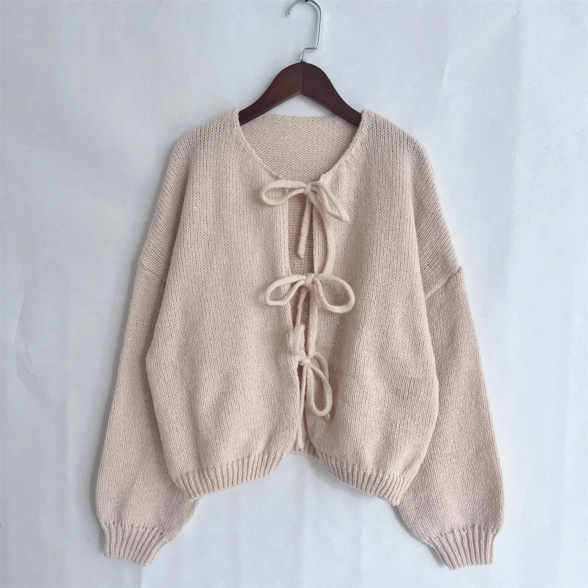Cardigan avec nœud papillon sur le devant pour femmes