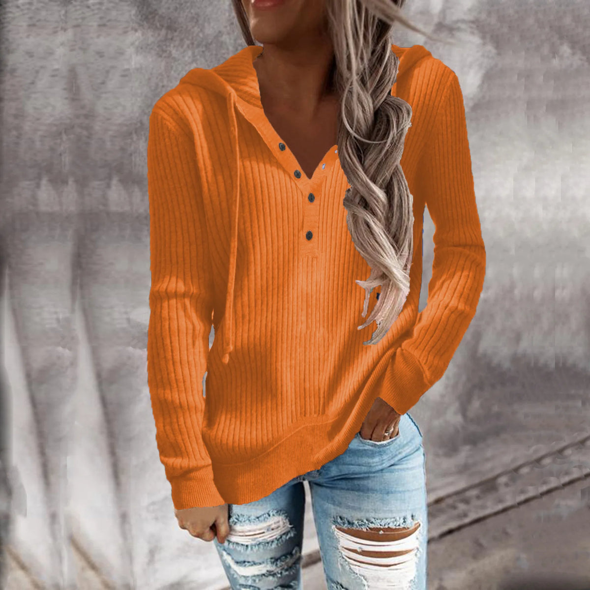 Sweat à Capuche Rayé Femme – Coupe Décontractée