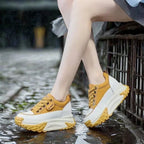 Baskets respirante confortable en cuir véritable pour femmes