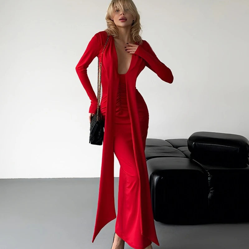 Robe bandage plissée élégante pour femmes