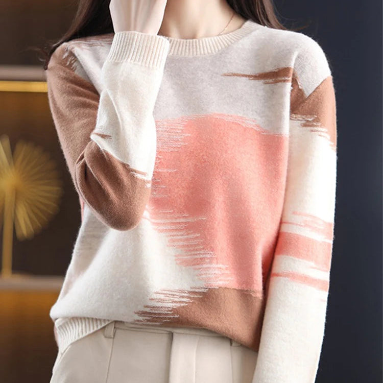 Pull chandails cravate et col rond pour femmes
