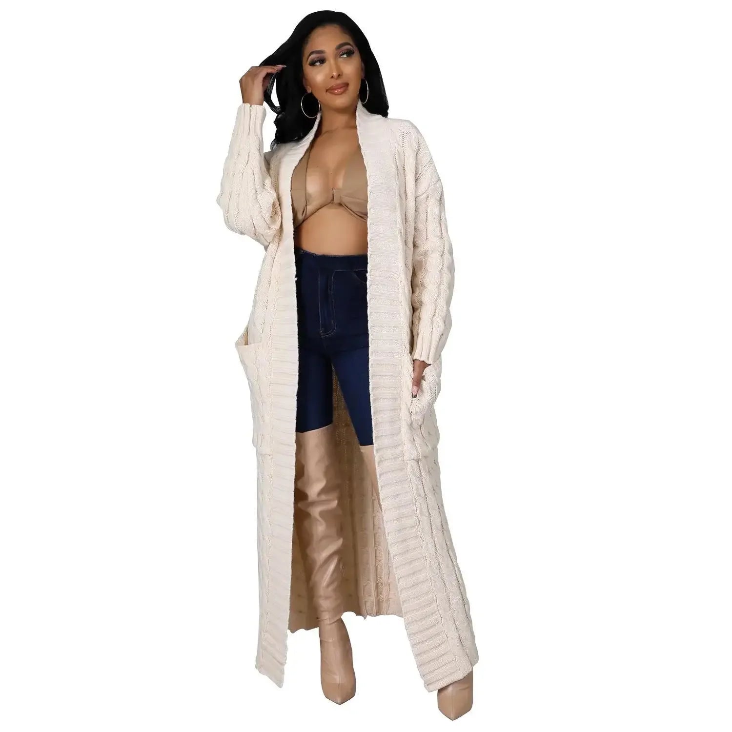 Pull-veste à manches longues sexy et décontracté pour femmes