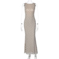 Robe maxi dos nu à pois pour femmes