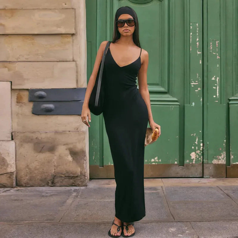 Robe longue d'été dos nu pour femmes