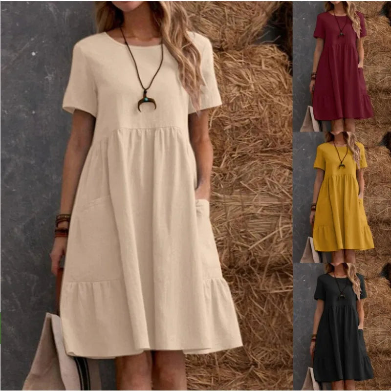 Robes mi-longue décontracté amples pour les femmes