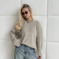Pull basique tricoté col rond pour femmes