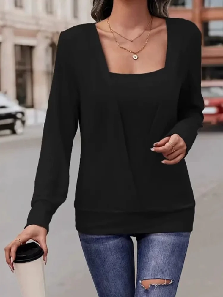 T-shirt décontracté à manches longues pour femmes
