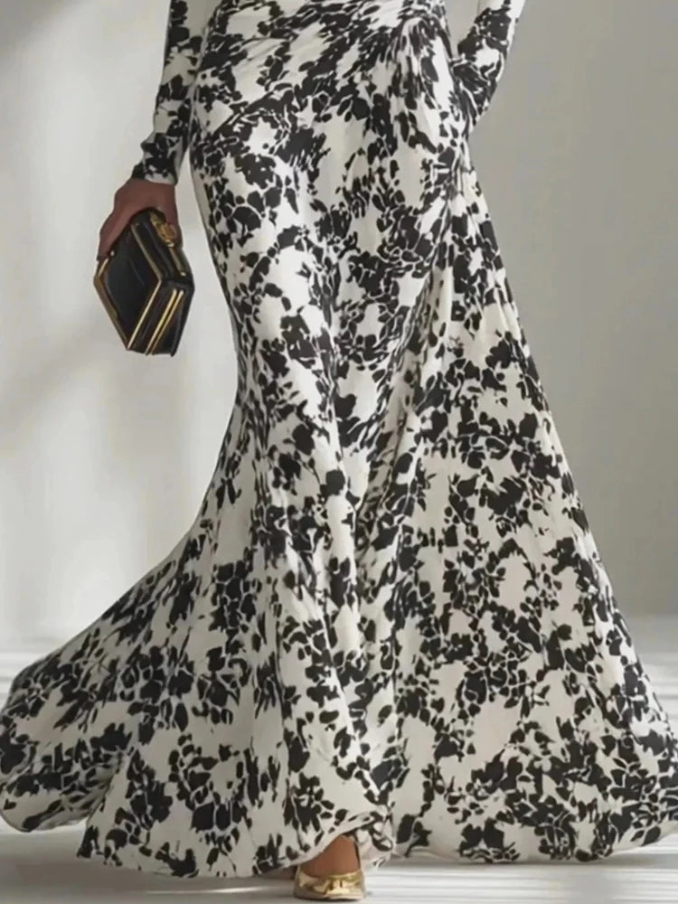 Robe longue tendance à manches longues pour femmes