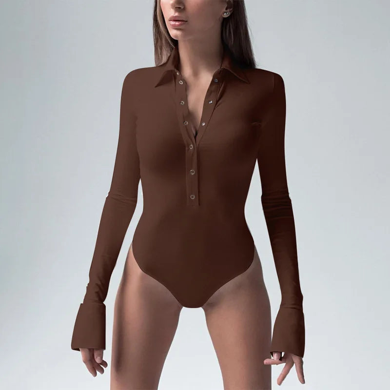 Body moulant à boutons pour femmes