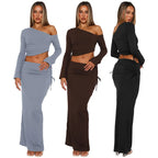 Ensemble robe longue et haut à manches longues pour femmes