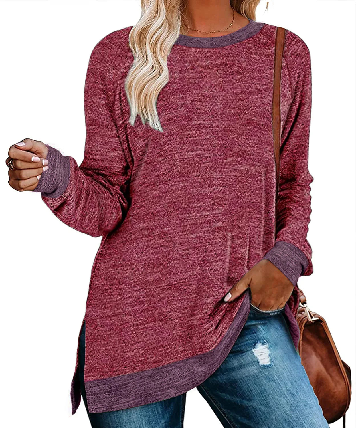 T-shirt à manches longues décontracté pour femmes