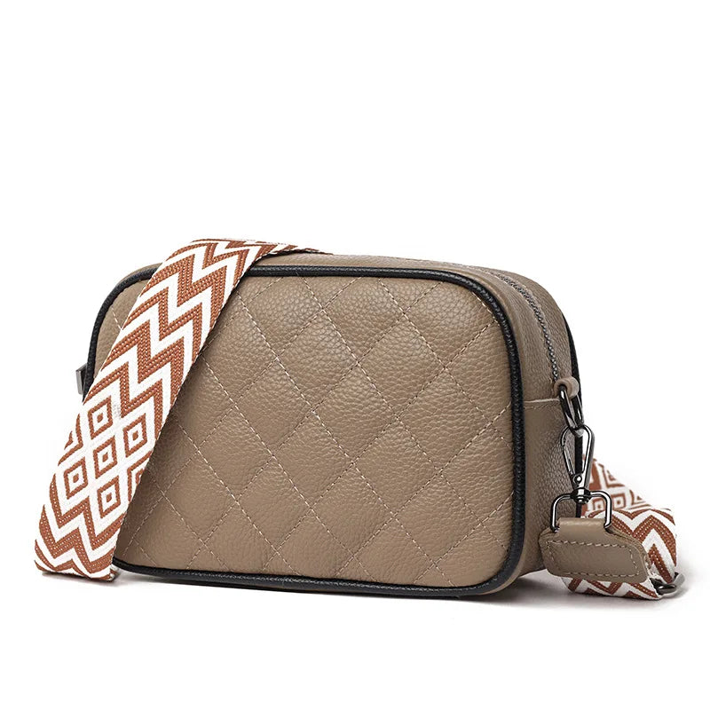 Sac bandoulière brodé en cuir véritable tendance pour femmes