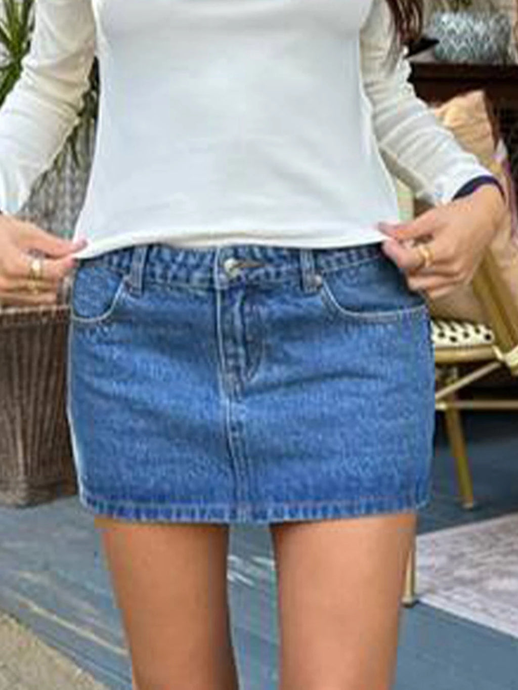 Mini jupe en jean noir Sexy pour femmes