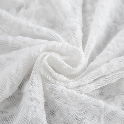 Chemisier Blanc en Dentelle Transparente Femme