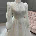 Robes de mariée musulmanes ivoire pour femmes
