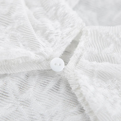 Chemisier Blanc en Dentelle Transparente Femme
