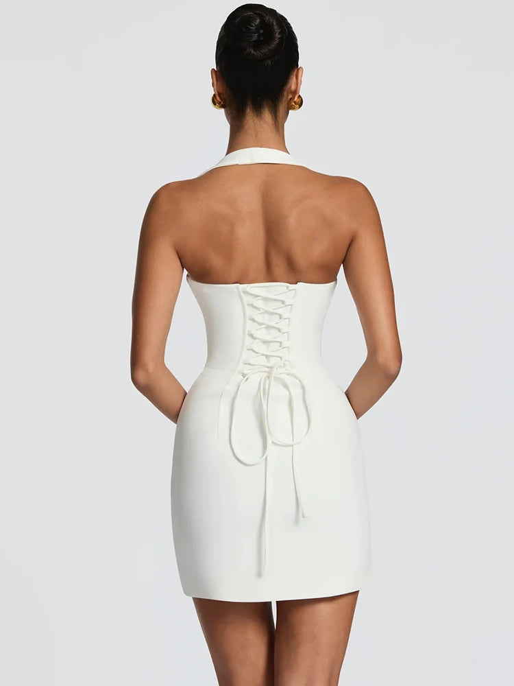 Robe courte sexy dos nu pour femmes