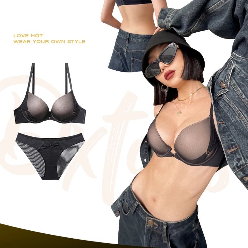 Ensemble soutien-gorge push-up et culotte pour femmes