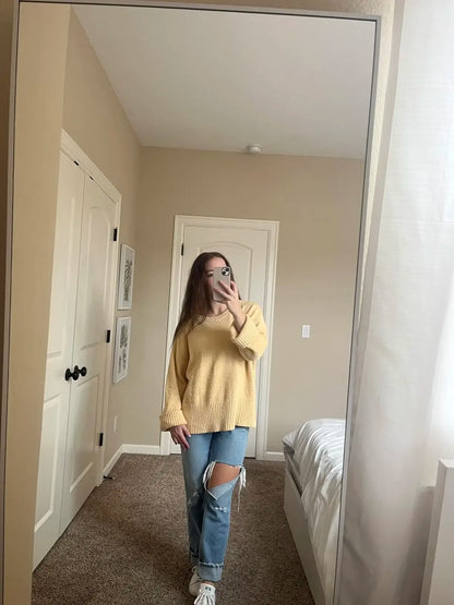 Pull Femme – Maille Épaisse et Manches Longues