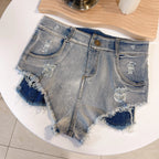 Short en jean taille haute pour femmes