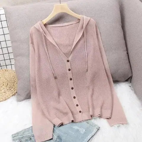 Cardigan en tricot évidé pour femmes