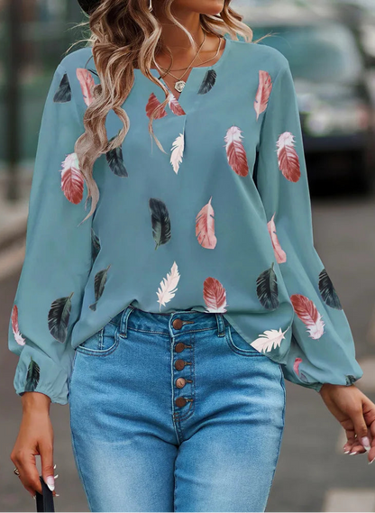 T-Shirt Col V Femme – Manches Longues