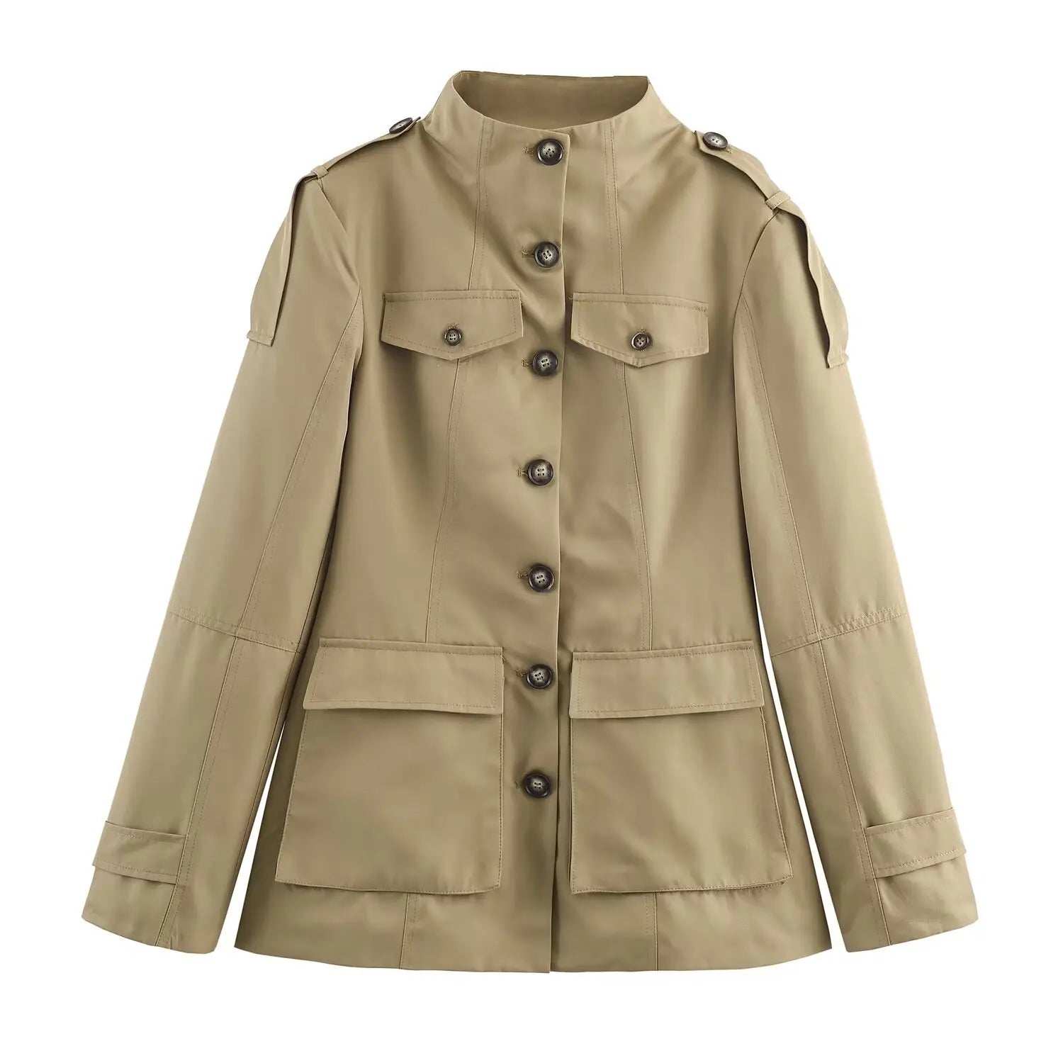 Vestes à manches longues et col haut pour femmes