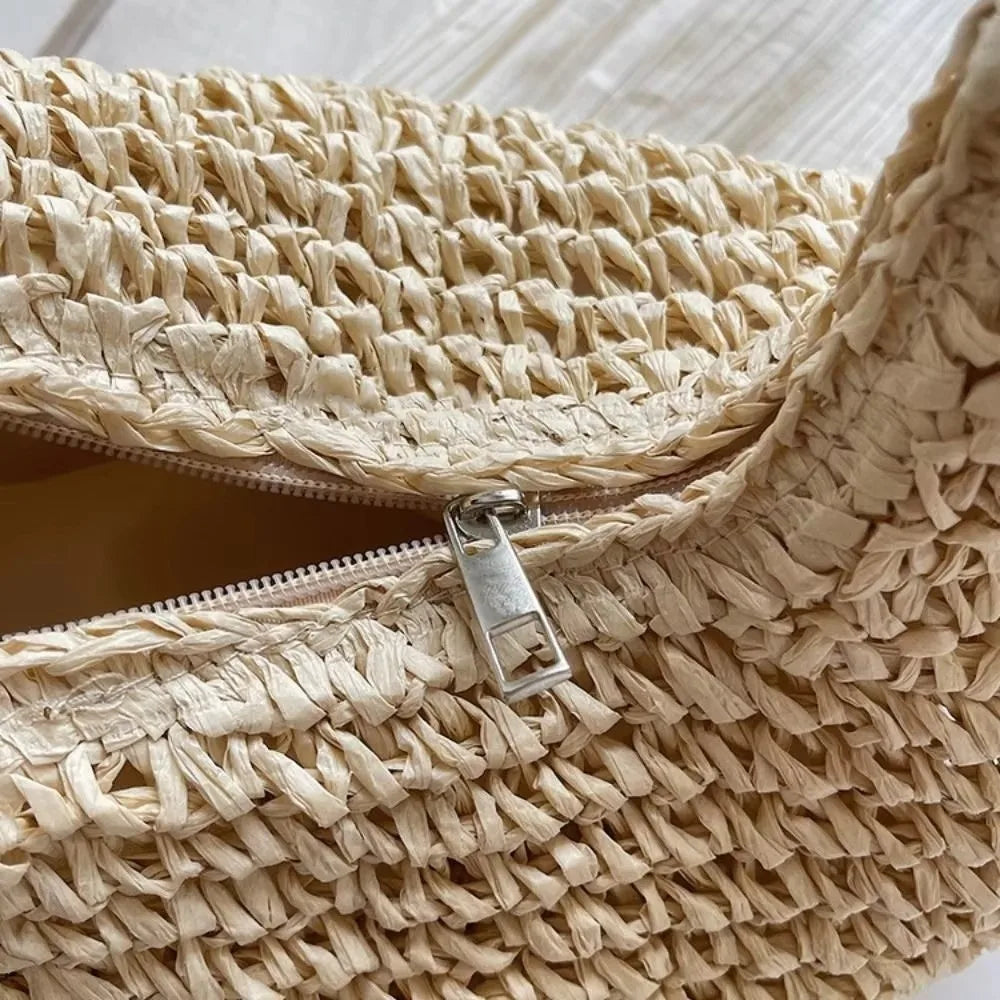 Sac cabas d'été tendance en paille lafite pour femmes