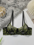 Soutien-gorge sexy en dentelle florale brodée pour femmes