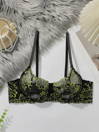 Soutien-gorge sexy en dentelle florale brodée pour femmes