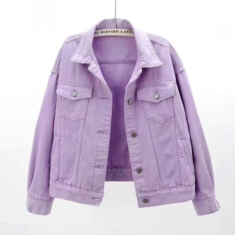 Veste en jean courte décontractée pour femmes